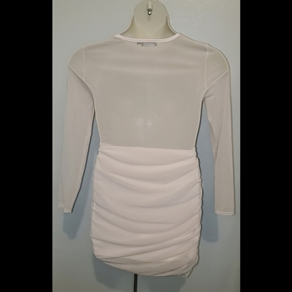 PrettyLittleThing Pink Mesh Mini Dress - Picture 3 of 3